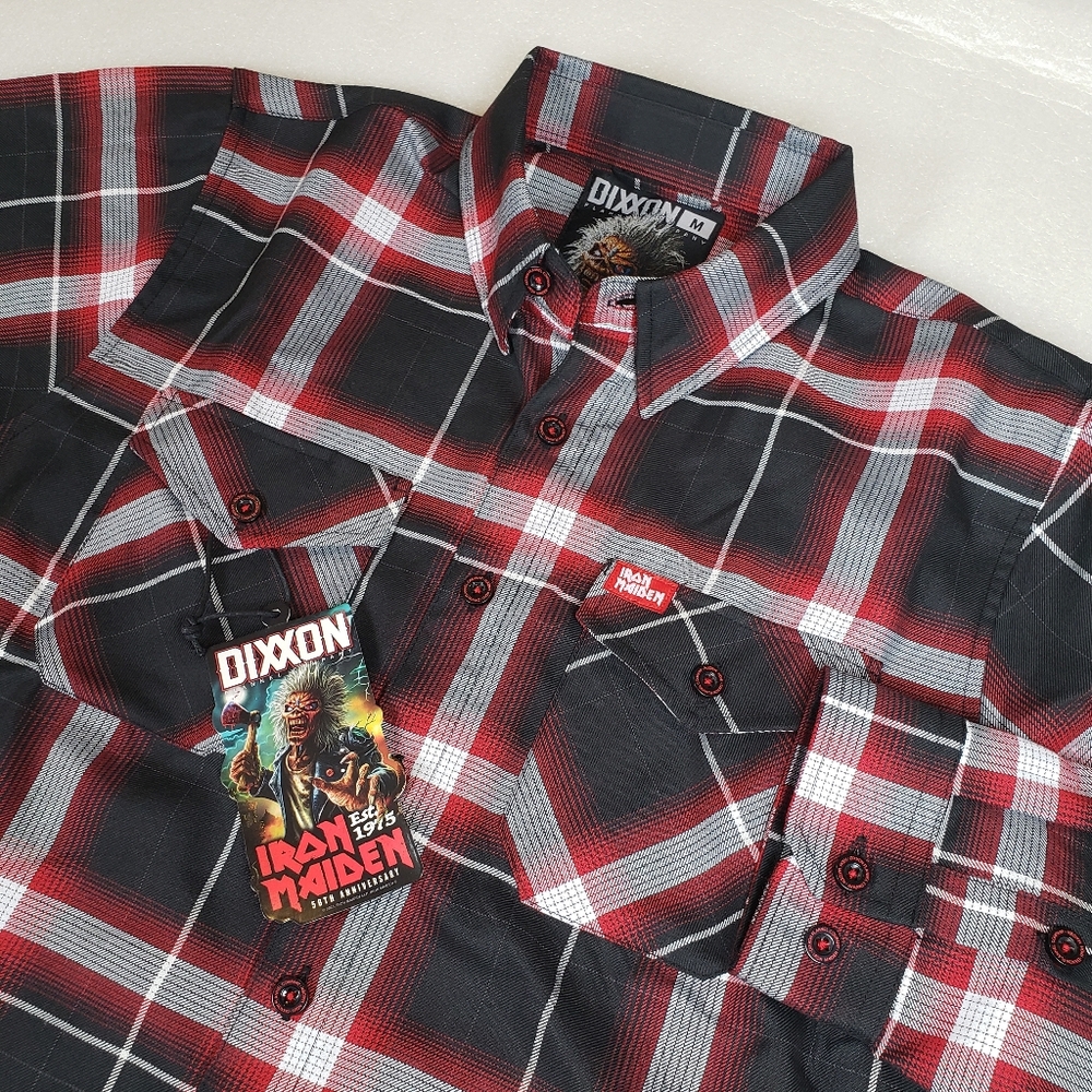 NWT Dixxon Men's Medium "Iron Maiden 50th Anniversary" Flannel Shirt